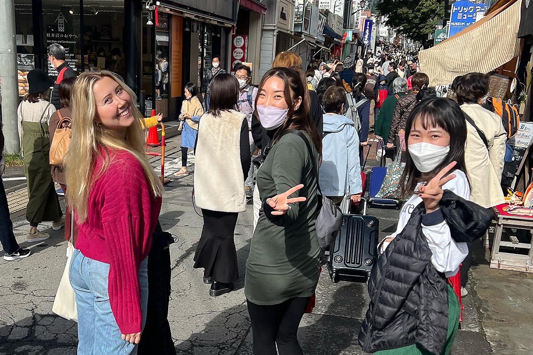 Alana and friends on the street