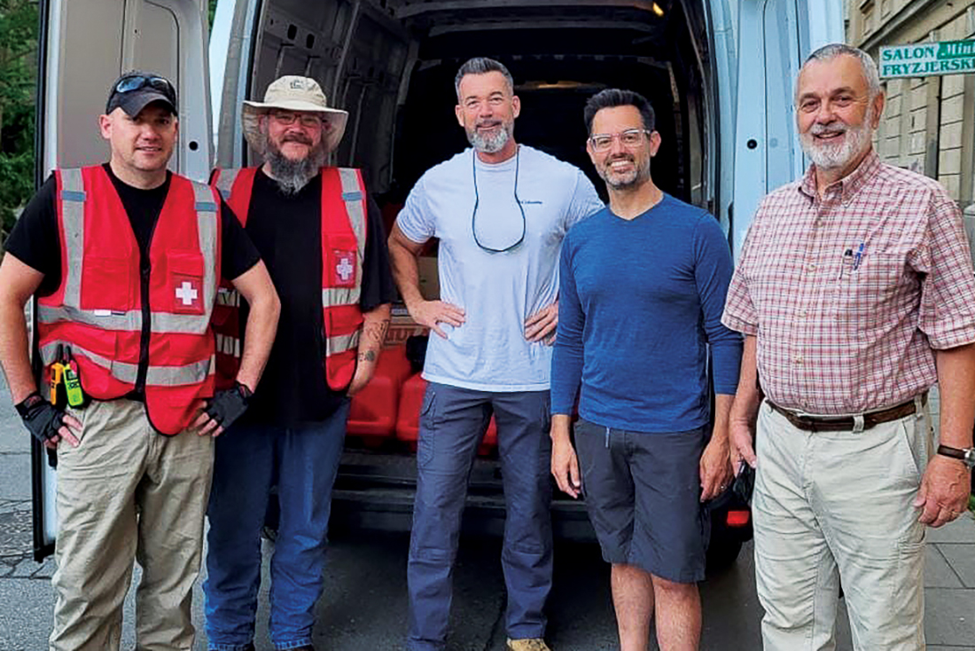 Joel Spence with Convoy Drivers