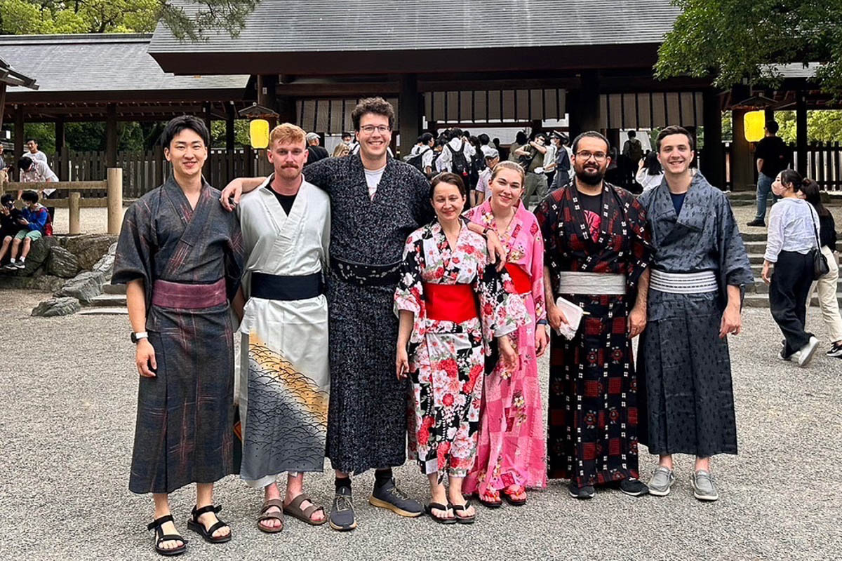 MTW Japan interns in traditional Japanese dress (Olivia fifth from left)